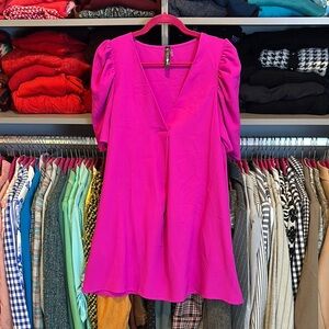 IL Cicerone hot pink short sleeve 2 pocket dress size S